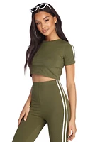 Side Stripe Crop Top