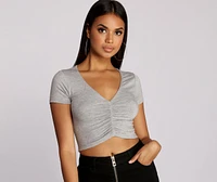 Ruched Right Essential Crop Top