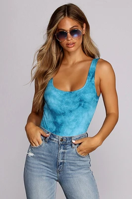 Trippy Tie-Dye Ribbed Bodysuit