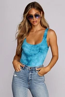 Trippy Tie-Dye Ribbed Bodysuit
