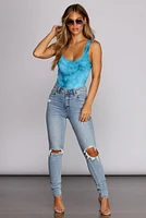 Trippy Tie-Dye Ribbed Bodysuit