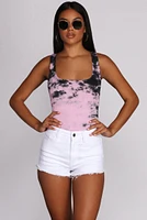 Trippy Tie-Dye Ribbed Bodysuit