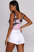 Trippy Tie-Dye Ribbed Bodysuit