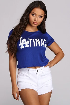 Latinas Crew Neck Graphic Tee