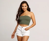 Parallel Lines Striped Tube Top