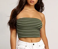 Parallel Lines Striped Tube Top