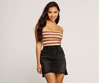 Parallel Lines Striped Tube Top
