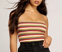Parallel Lines Striped Tube Top