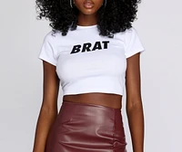 Brat Graphic Cropped Tee