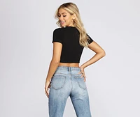 Hustle Squad Slashed Crop Top