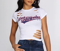 Los Angeles Distressed Graphic Tee