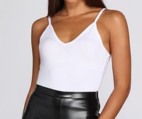Best Basics Ribbed V Tank