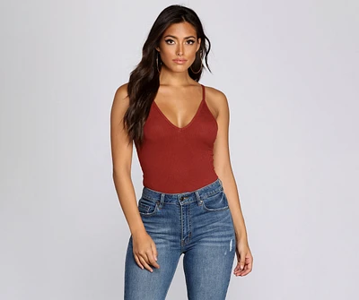 Best Basics Ribbed V Tank