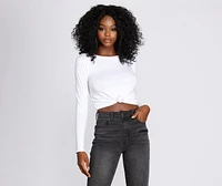 Knot Front Cotton Crop Top
