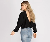 Soft Knit Open Back Top