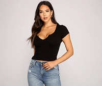 Feeling Basic Ribbed Knit Top