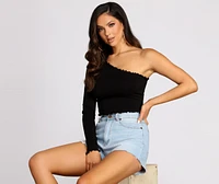 Effortless Edge Ribbed Knit Crop Top