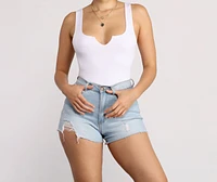 Basic Notch Front Tank Bodysuit