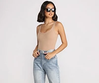 What's The Scoop Ribbed Tank Bodysuit