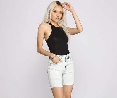 Jersey-Knit Racer Back Bodysuit