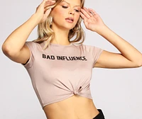 Bad Influence Cropped Graphic Tee