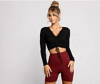 Draw Me Ribbed Crop Top