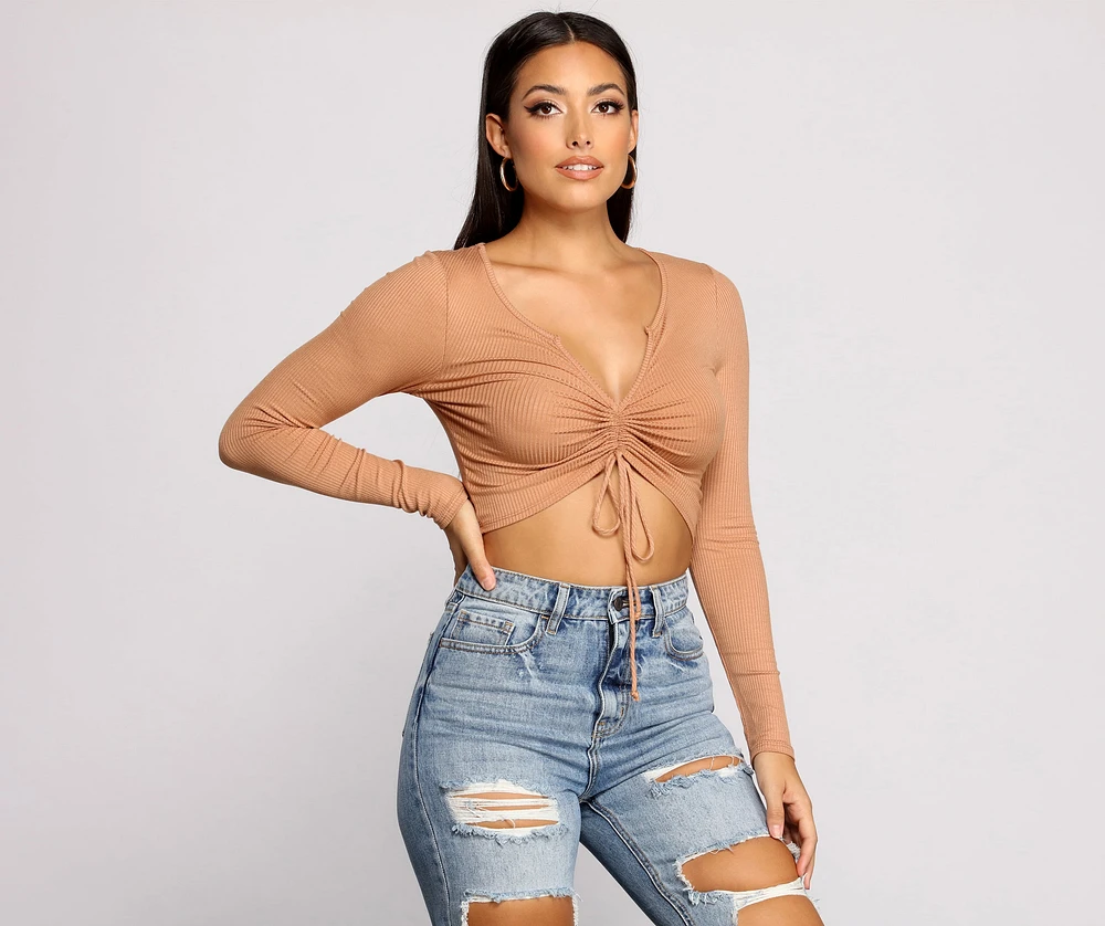 Draw Me Ribbed Crop Top