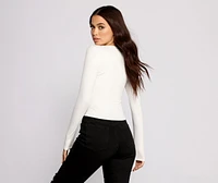 Long Sleeve Ribbed Basic Top