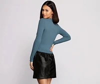 Long Sleeve Ribbed Basic Top