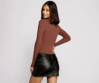 Long Sleeve Ribbed Basic Top