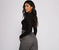 Lace-Up Jersey Knit Crop Top