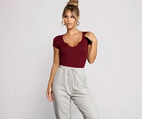 Feeling Basic Ribbed Knit Top