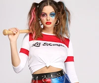 Harlequin Baddie Knotted Front Top