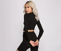 Hustle Squad Long Sleeve Cropped Graphic Top