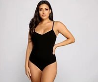 Essential Ribbed Knit Compression Bodysuit