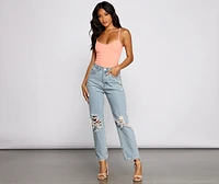 Essential Ribbed Knit Compression Bodysuit