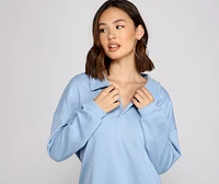 Preppy Vibes Collared Polo Top