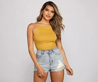 Basic Vibes Halter Crop Top