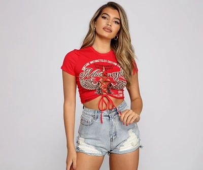 Such A Babe Lace-Up Graphic Tee