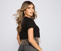 Sunset Paradise Cropped Graphic Tee
