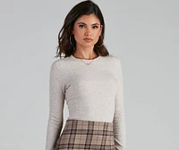 Long Sleeve Ribbed Basic Top