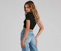 Split Emotions Cutout Crop Top