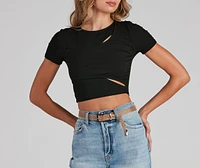 Split Emotions Cutout Crop Top