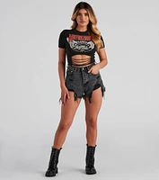Motor Legend Cropped Graphic Tee