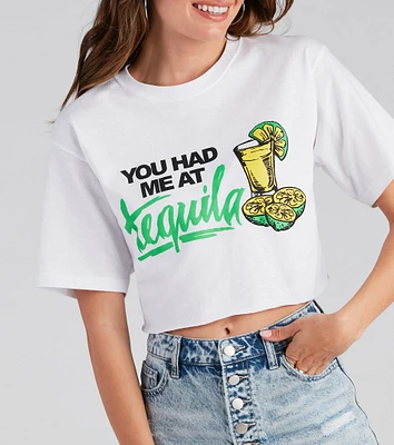 Drink Please Graphic Crop Tee