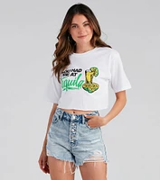 Drink Please Graphic Crop Tee