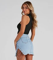 High Priority Mock Neck Crop Top