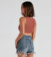 Chain Of Plans High Neck Crop Top