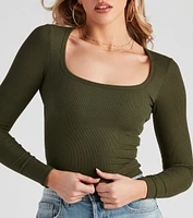 Versatile Basic Rib Knit Crop Top