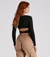 Stylish Staple Henley Crop Top